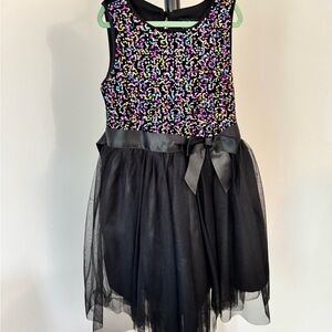 Lilt Black and Pink Sequin Kids Dress Size 7